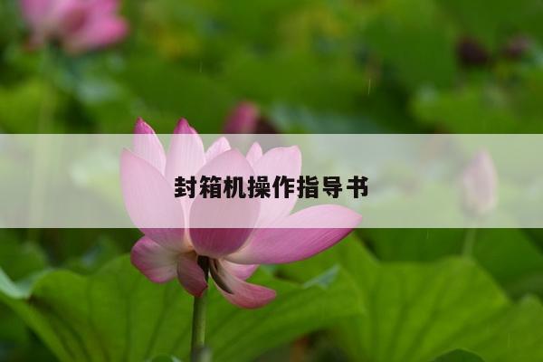 封箱机操作指导书
