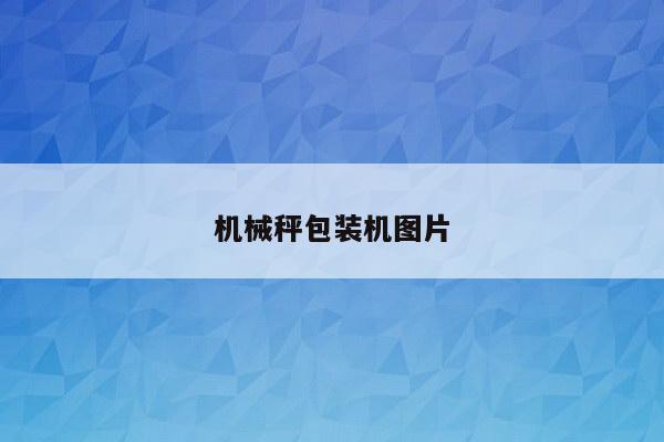 机械秤包装机图片