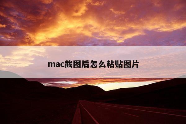 mac截图后怎么粘贴图片