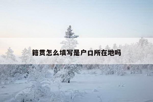 籍贯怎么填写是户口所在地吗