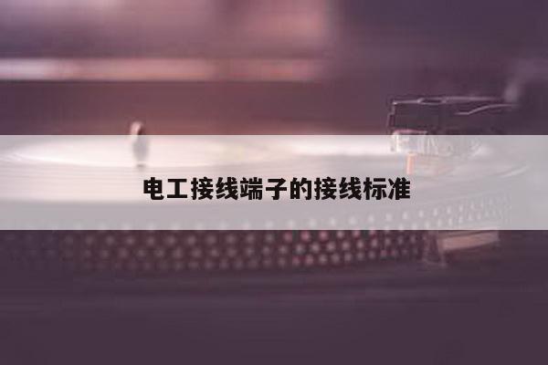 电工接线端子的接线标准