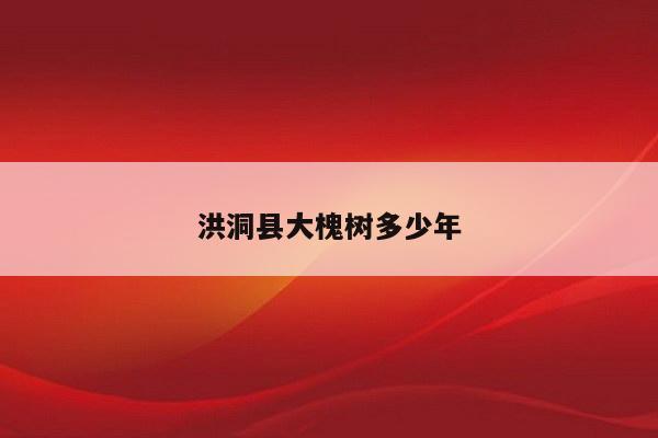 洪洞县大槐树多少年