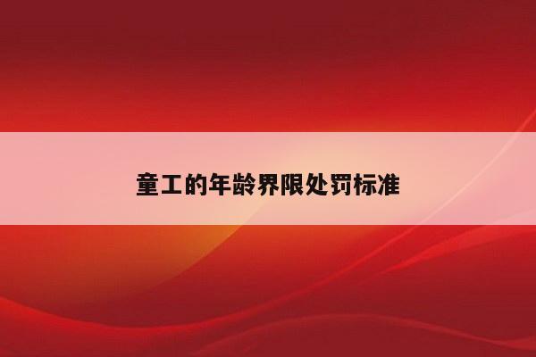童工的年龄界限处罚标准