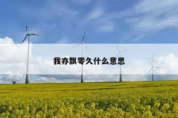我亦飘零久什么意思