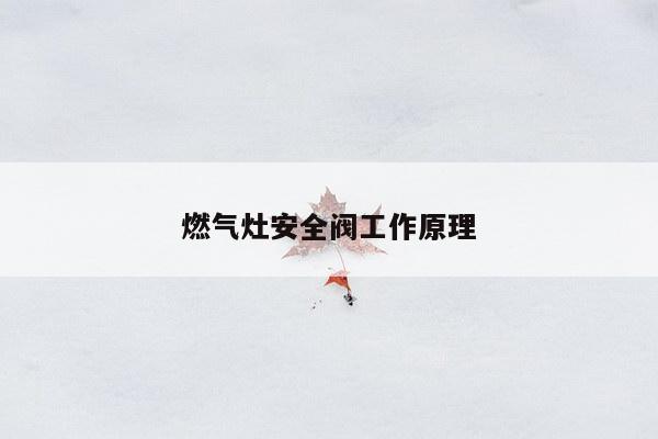燃气灶安全阀工作原理