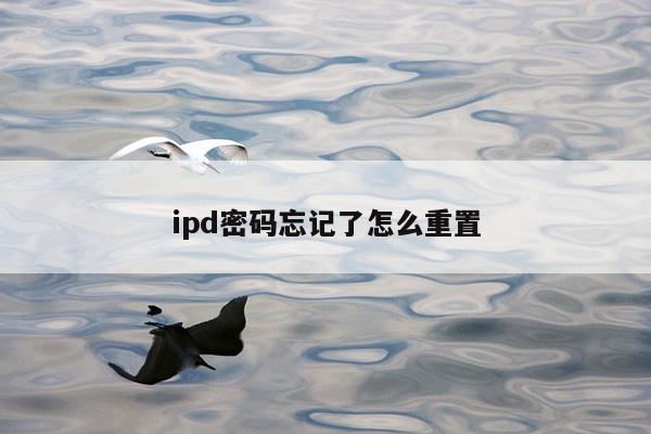 ipd密码忘记了怎么重置