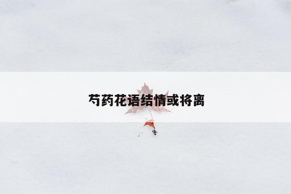 芍药花语结情或将离