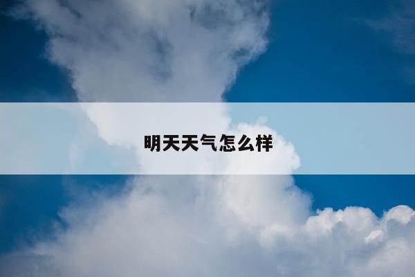 明天天气怎么样