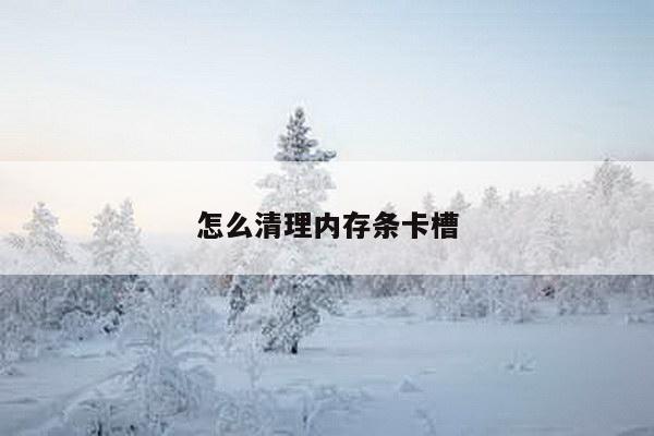 怎么清理内存条卡槽