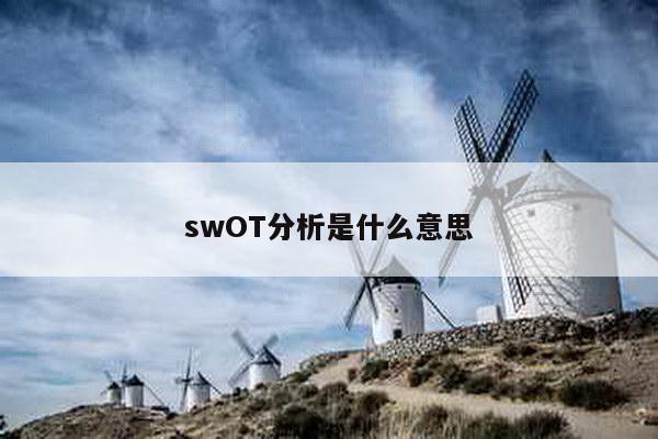 swOT分析是什么意思