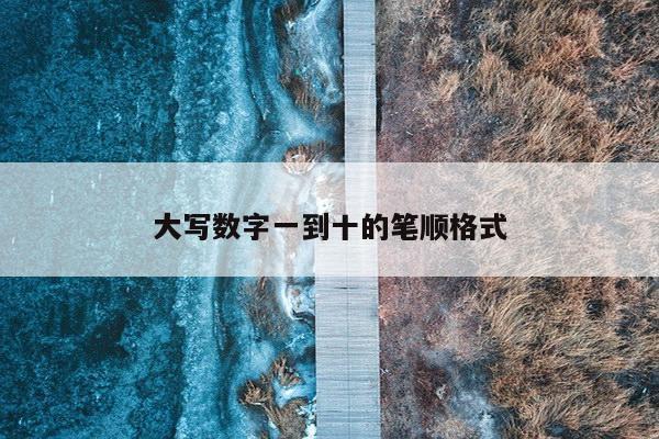 大写数字一到十的笔顺格式
