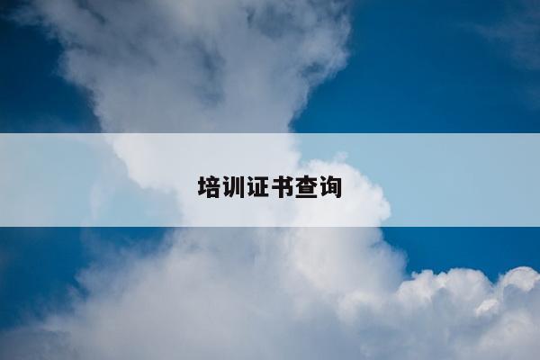 培训证书查询