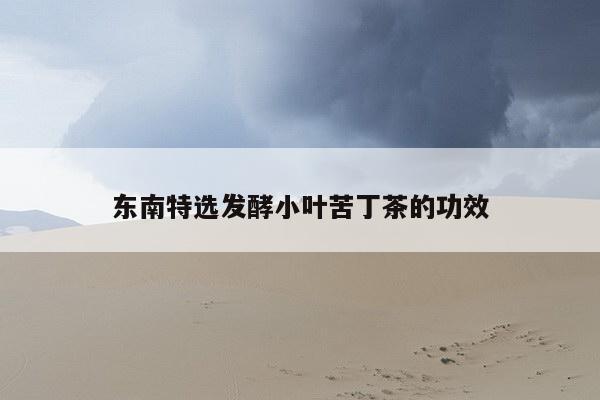 东南特选发酵小叶苦丁茶的功效