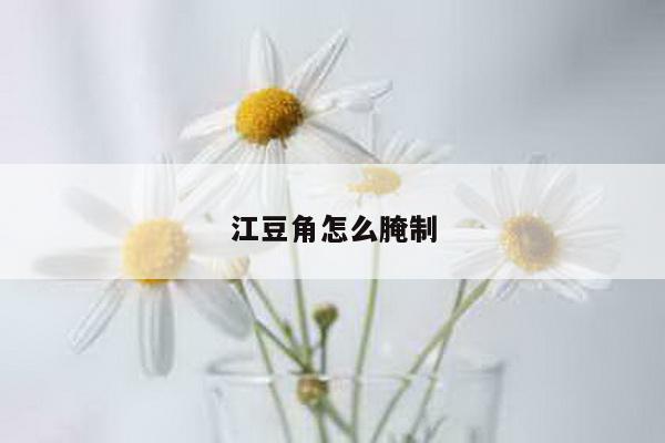 江豆角怎么腌制