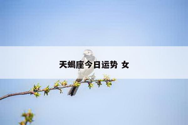天蝎座今日运势 女