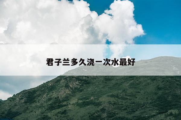 君子兰多久浇一次水最好