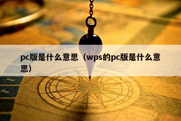 pc版是什么意思（wps的pc版是什么意思）